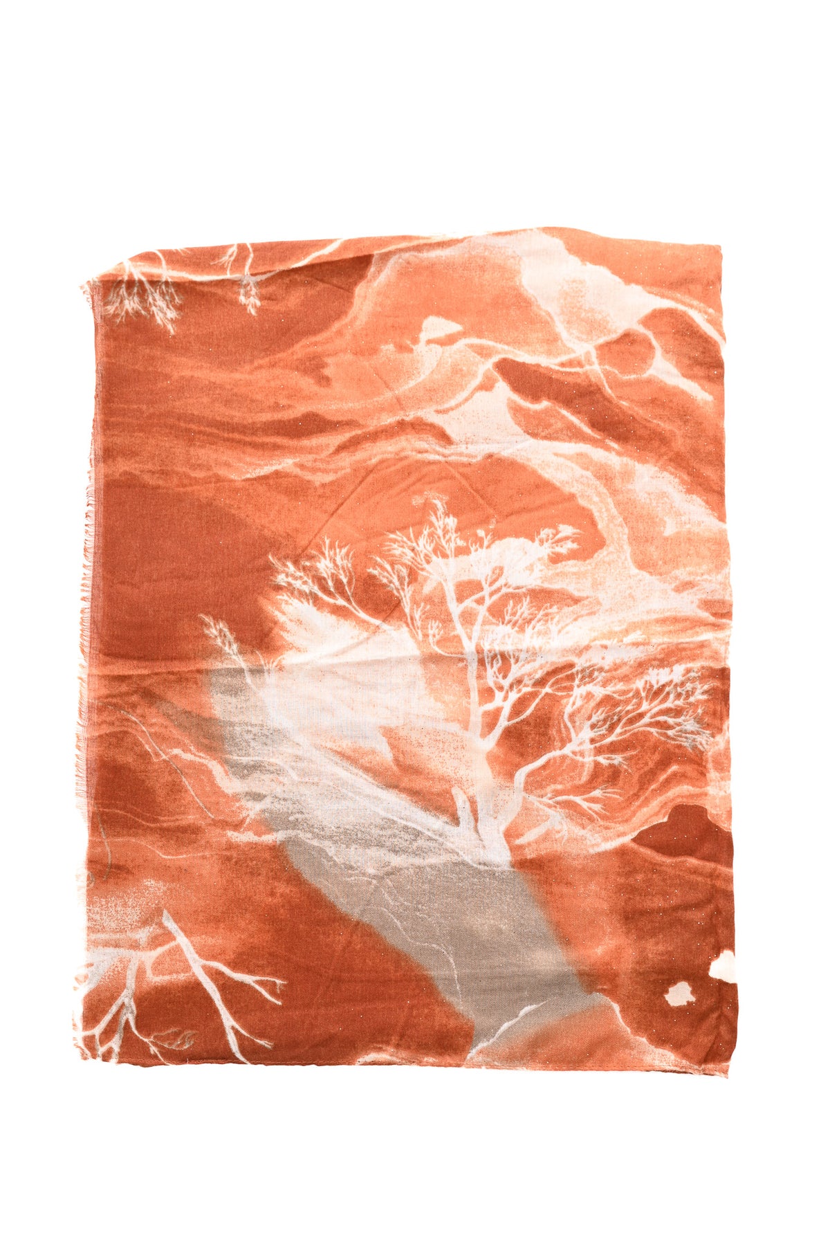 Sjaal landscape glitters oranje/beige