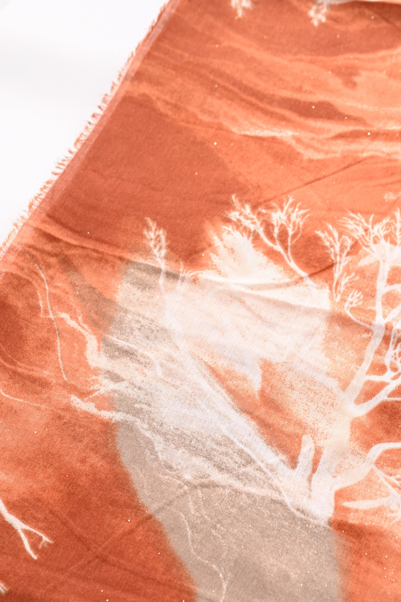 Sjaal landscape glitters oranje/beige