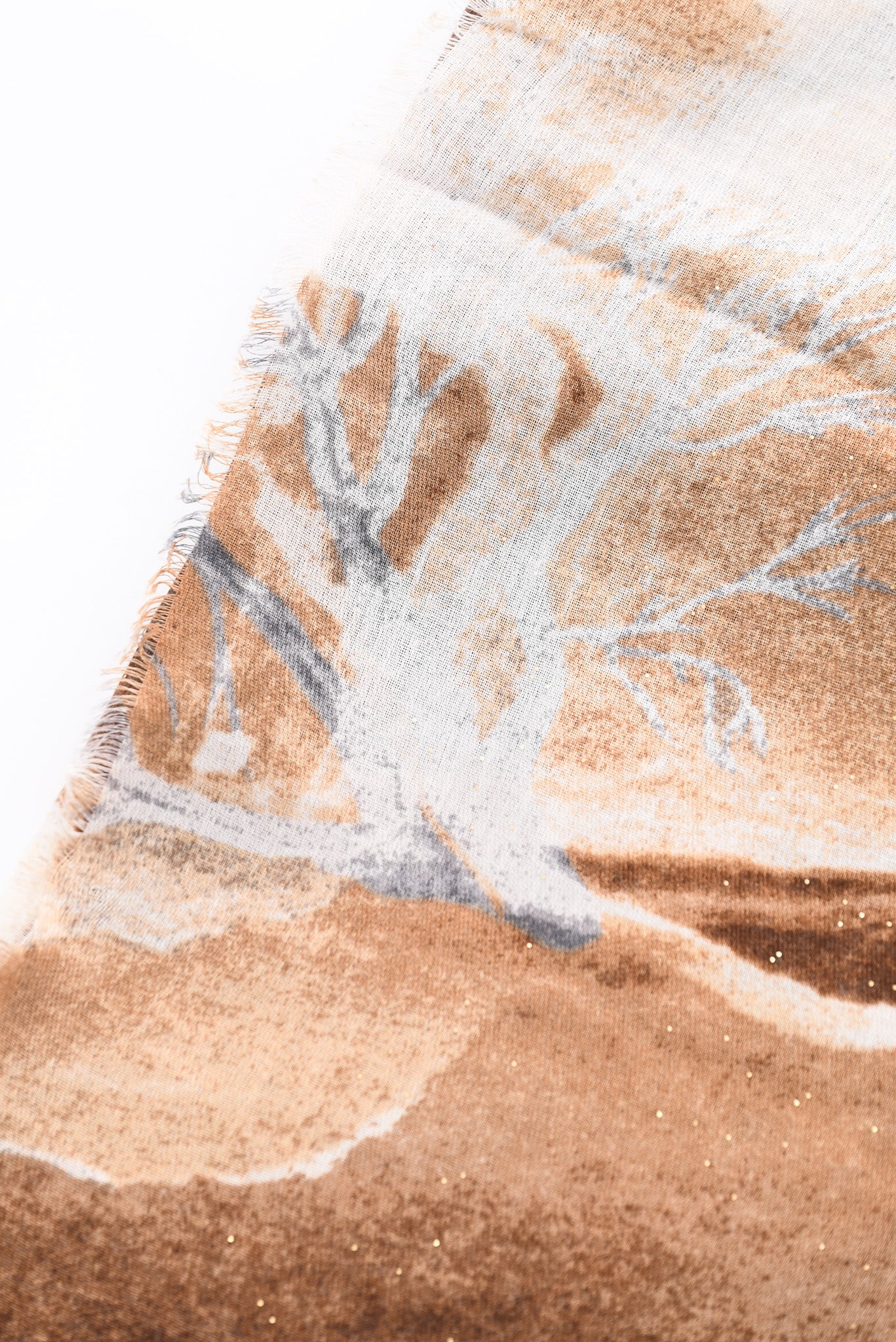 Sjaal landscape glitters bruin/roomwit