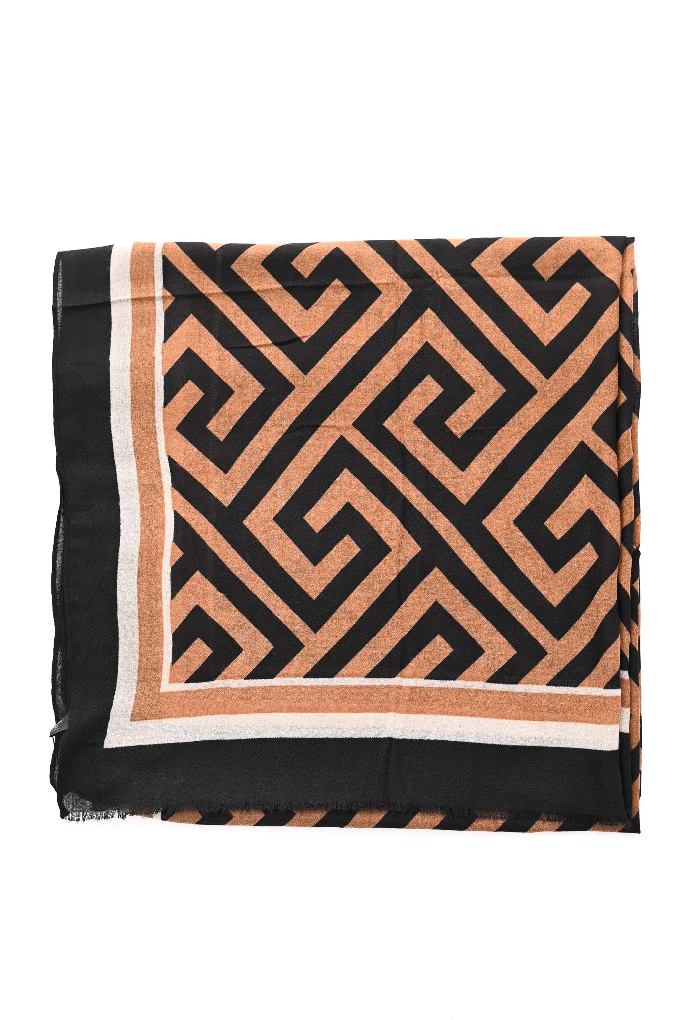 Sjaal maze camel/zwart