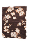 Sjaal bloemenprint donkerbruin