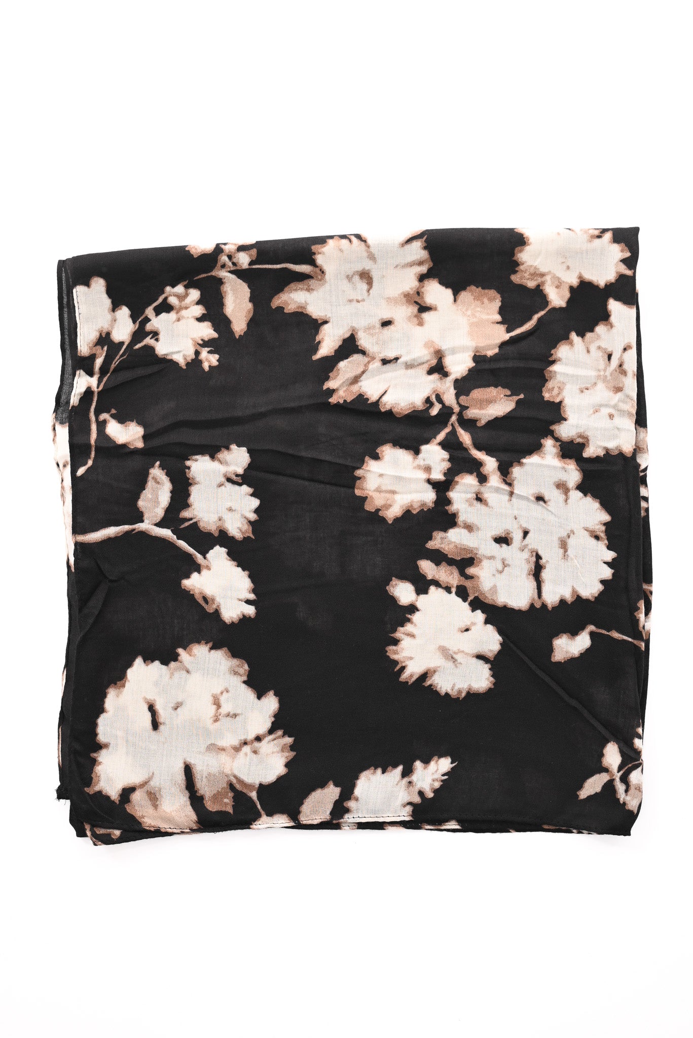 Sjaal bloemenprint zwart