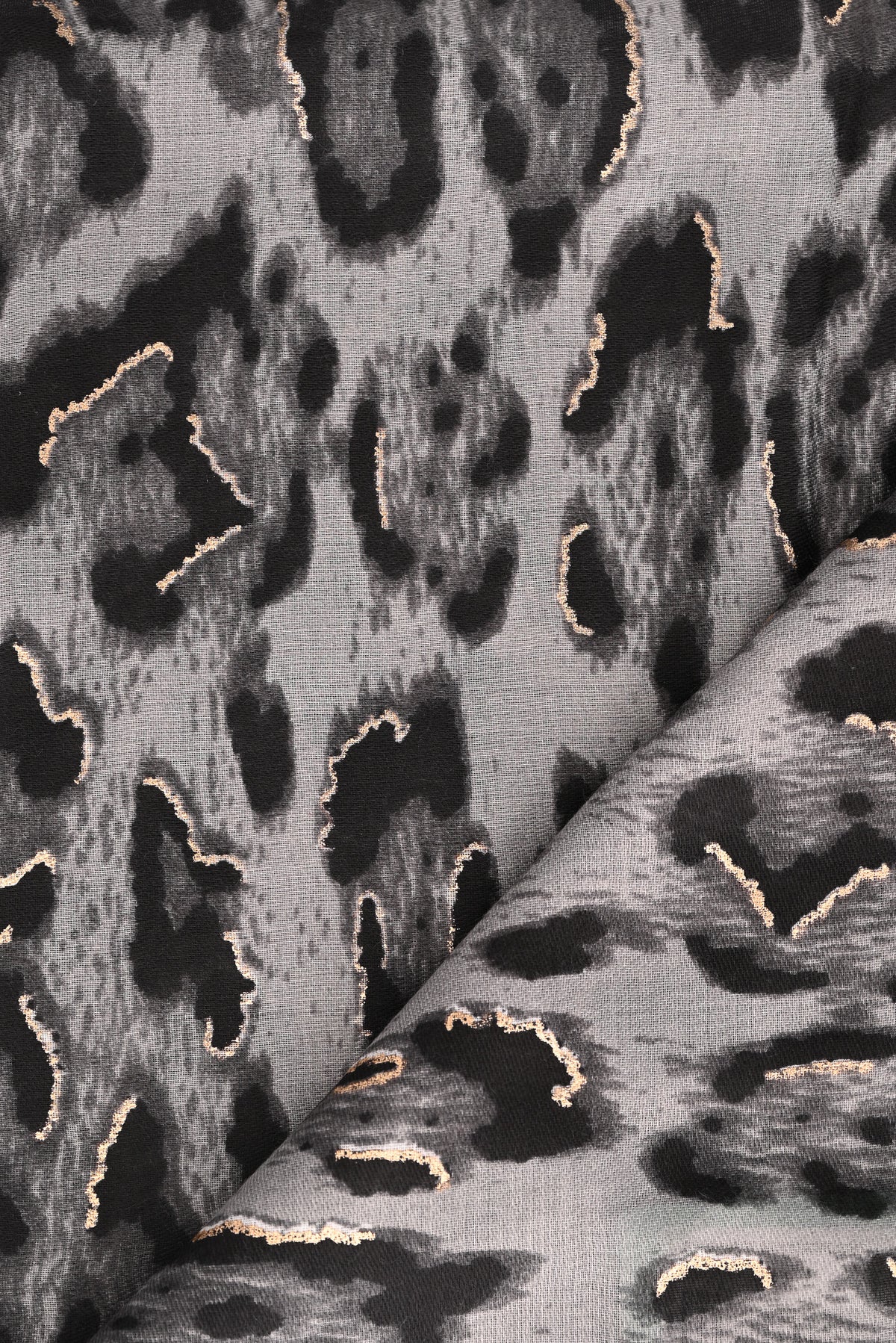 Sjaal grote panterprint grijs