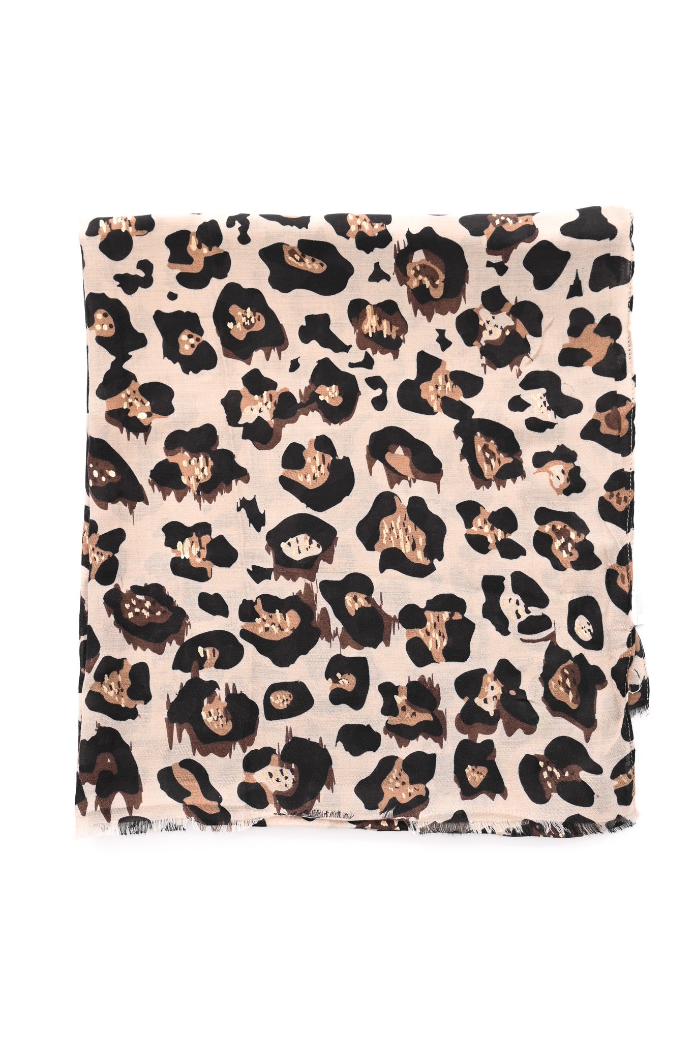 Sjaal grote panterprint beige
