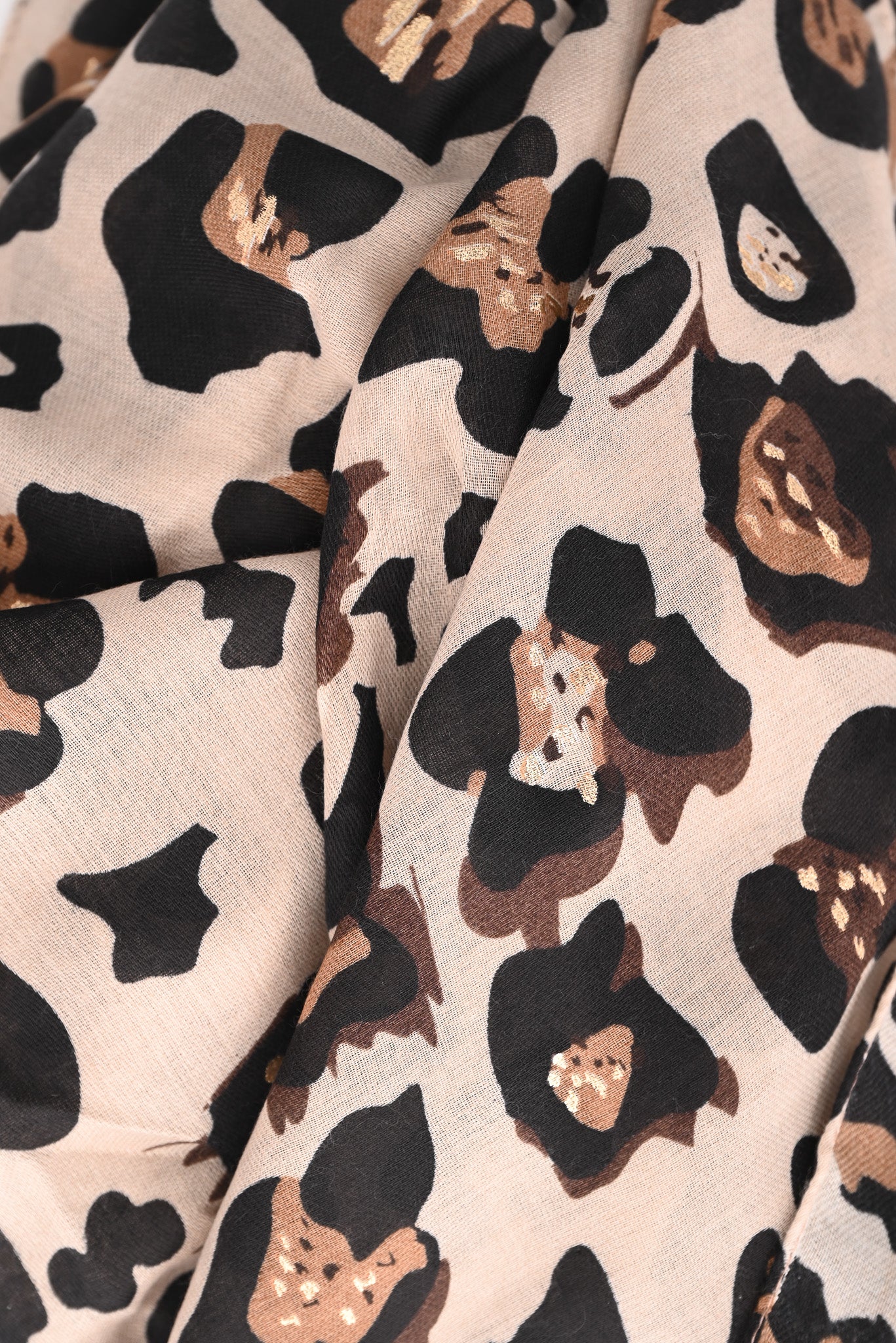 Sjaal grote panterprint beige