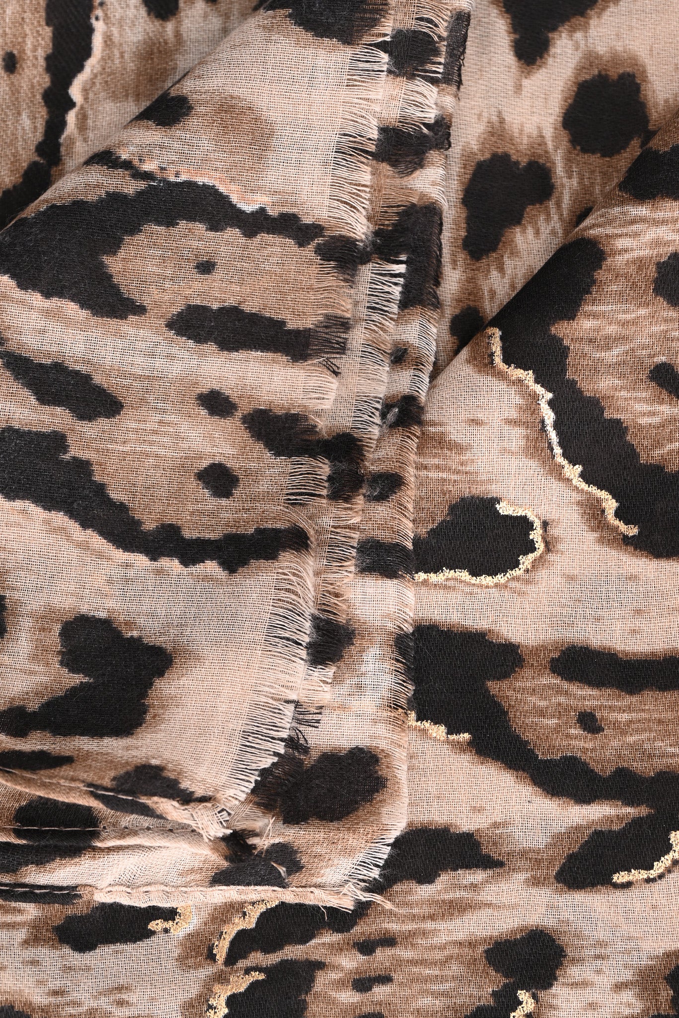 Sjaal grote panterprint taupe