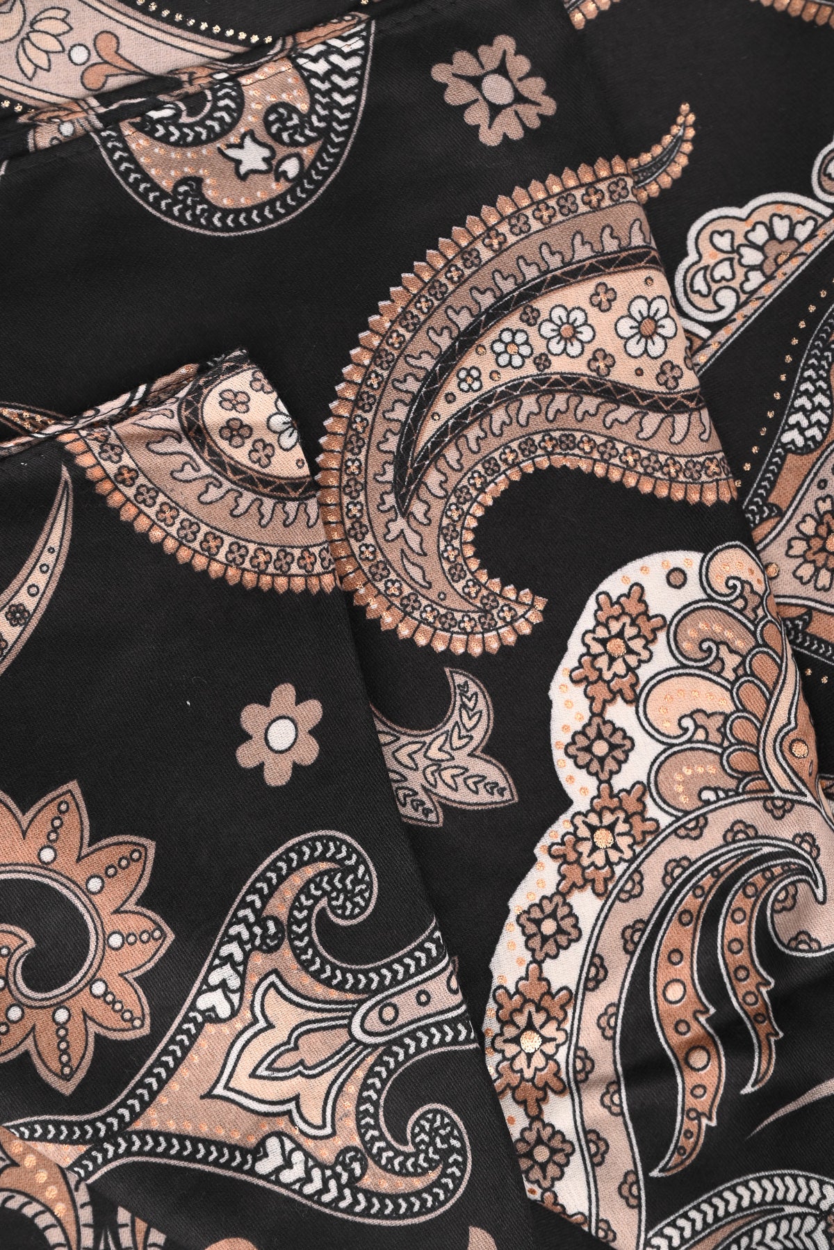 Sjaal paisley print zwart