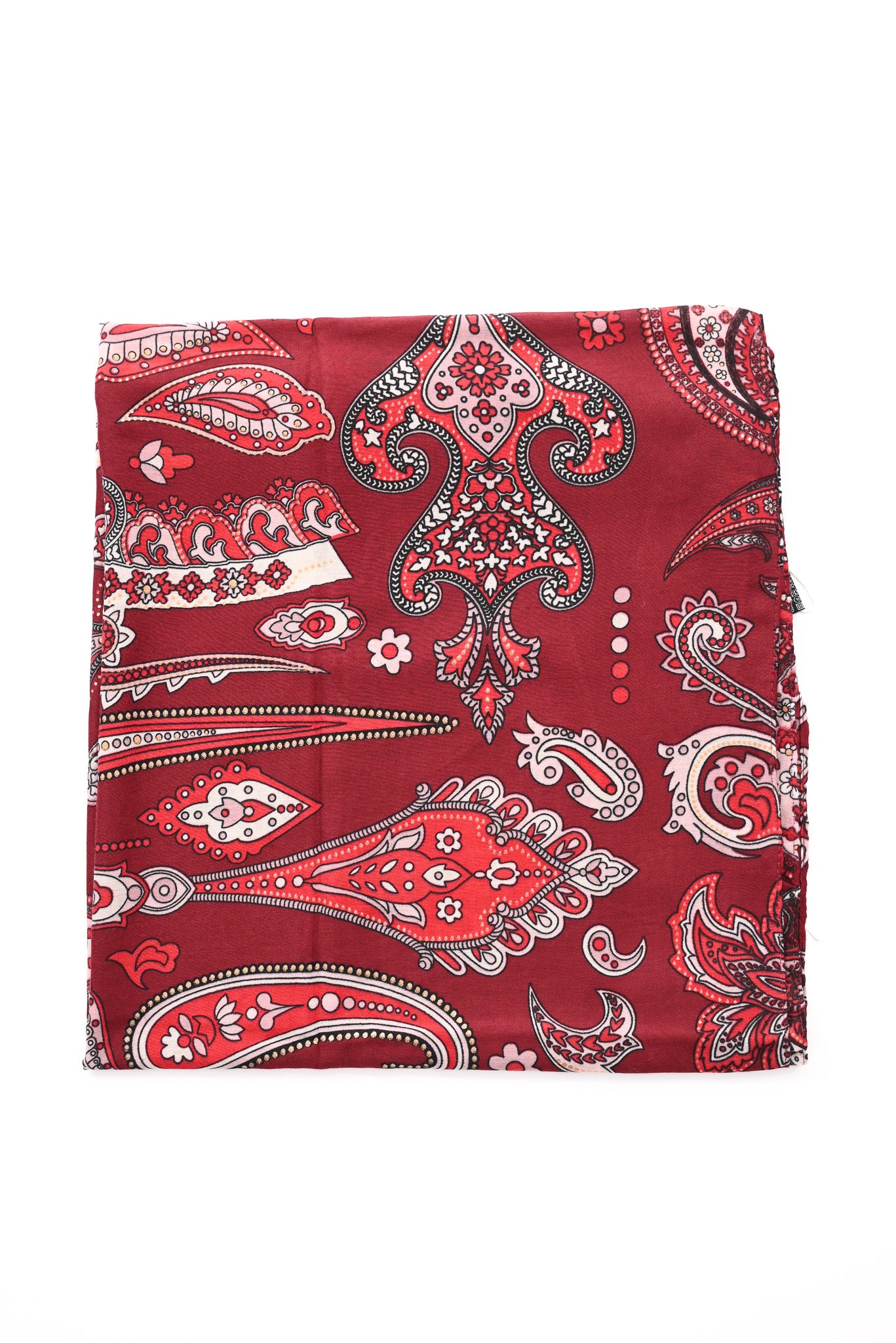 Sjaal paisley print bordeaux