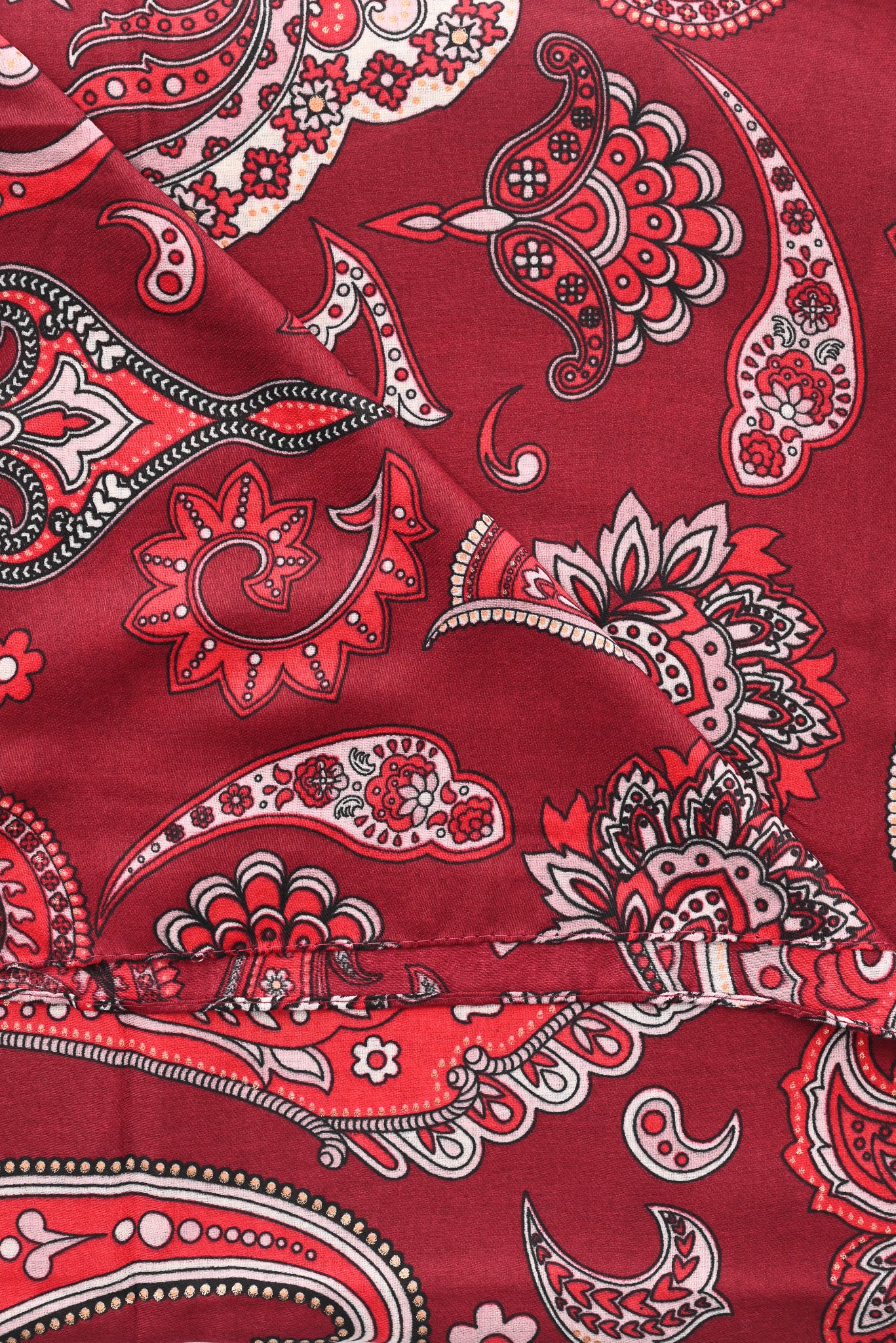 Sjaal paisley print bordeaux