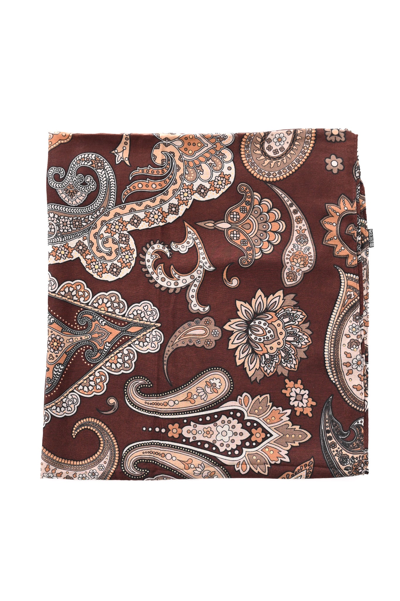 Sjaal paisley print donkerbruin