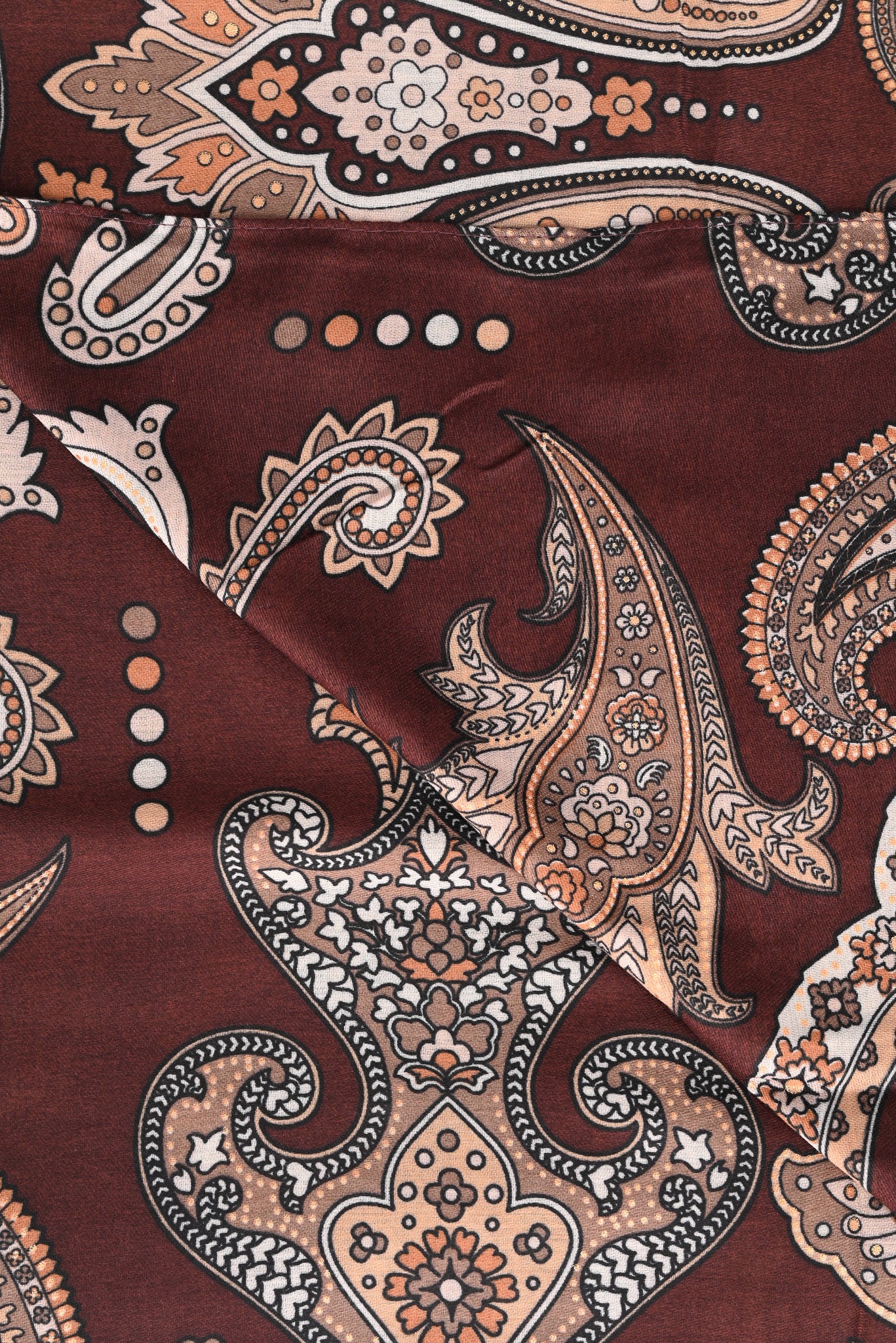 Sjaal paisley print donkerbruin