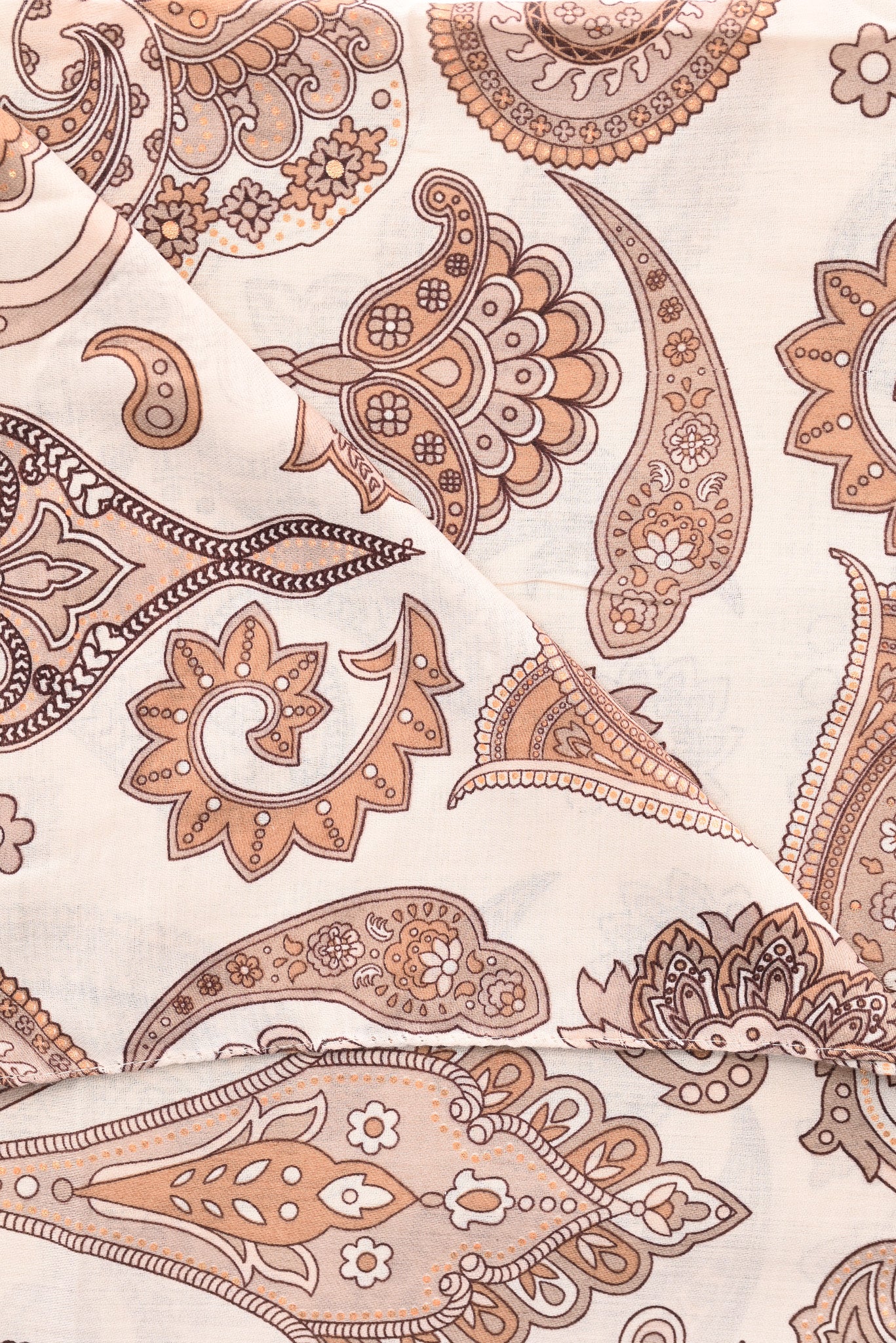 Sjaal paisley print beige