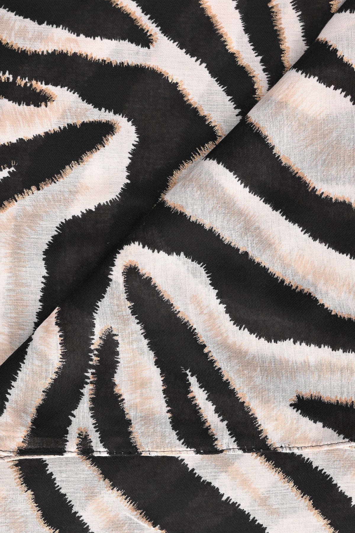 Sjaal zebra print roomwit/zwart