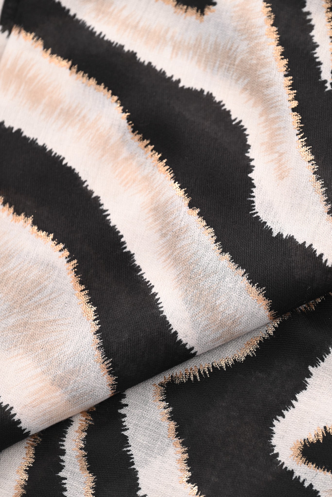 Sjaal zebra print roomwit/zwart