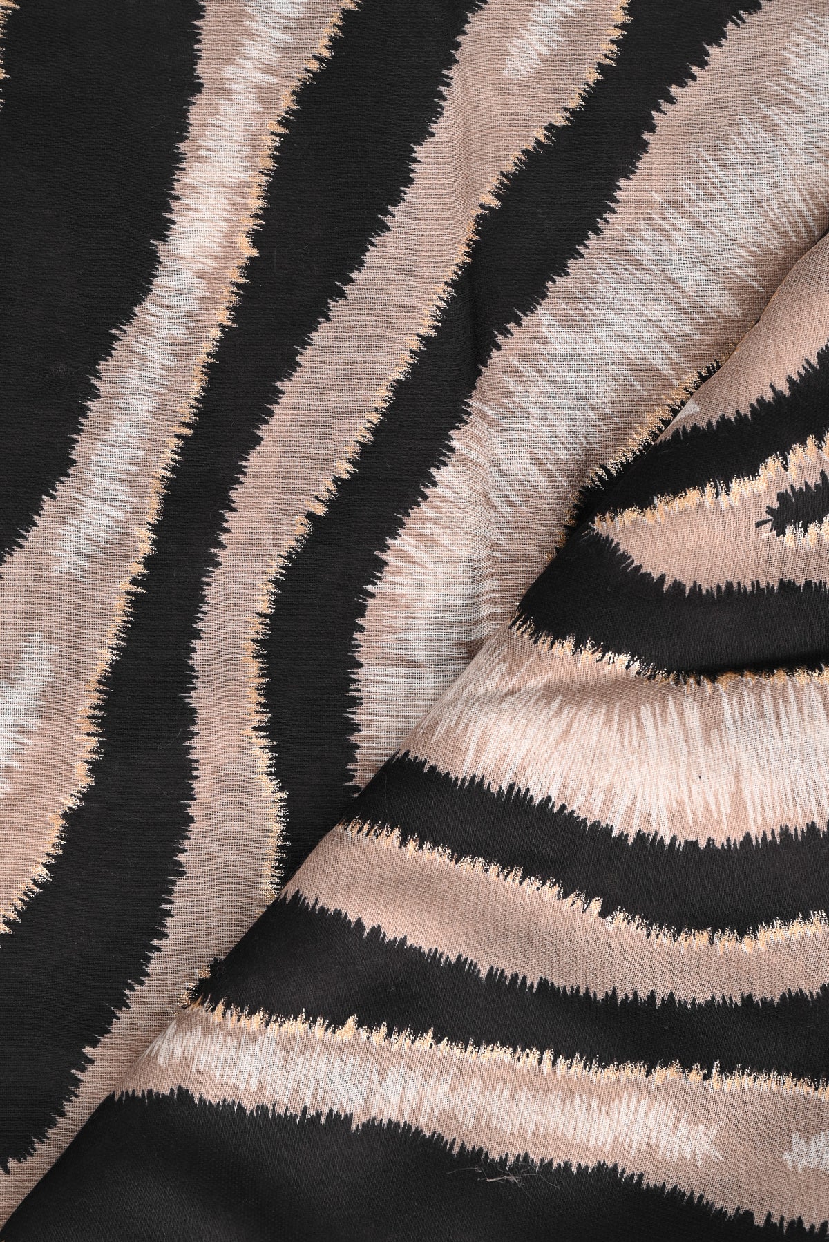 Sjaal zebra print zwart/beige