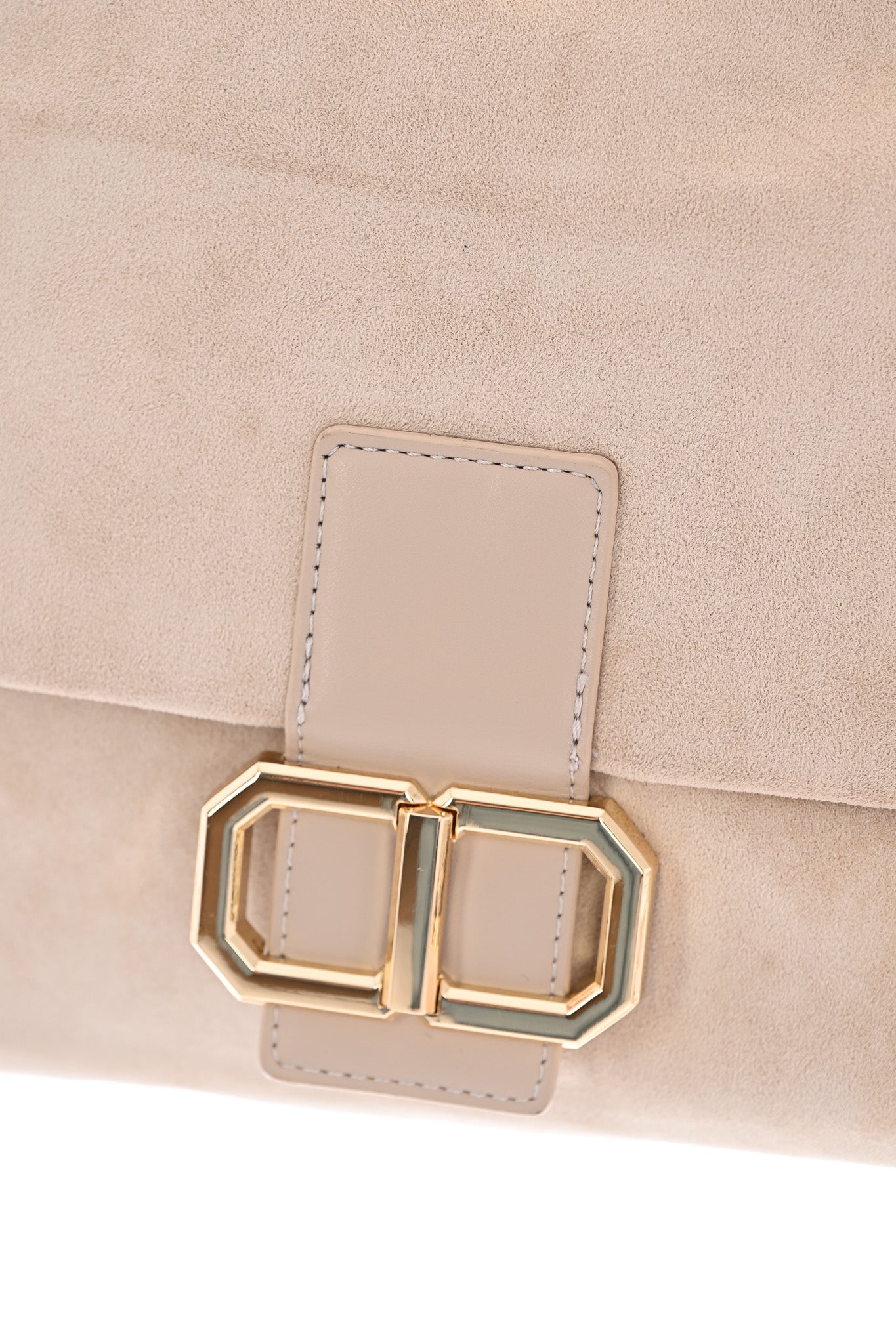 Crossbody tas suedinelook beige