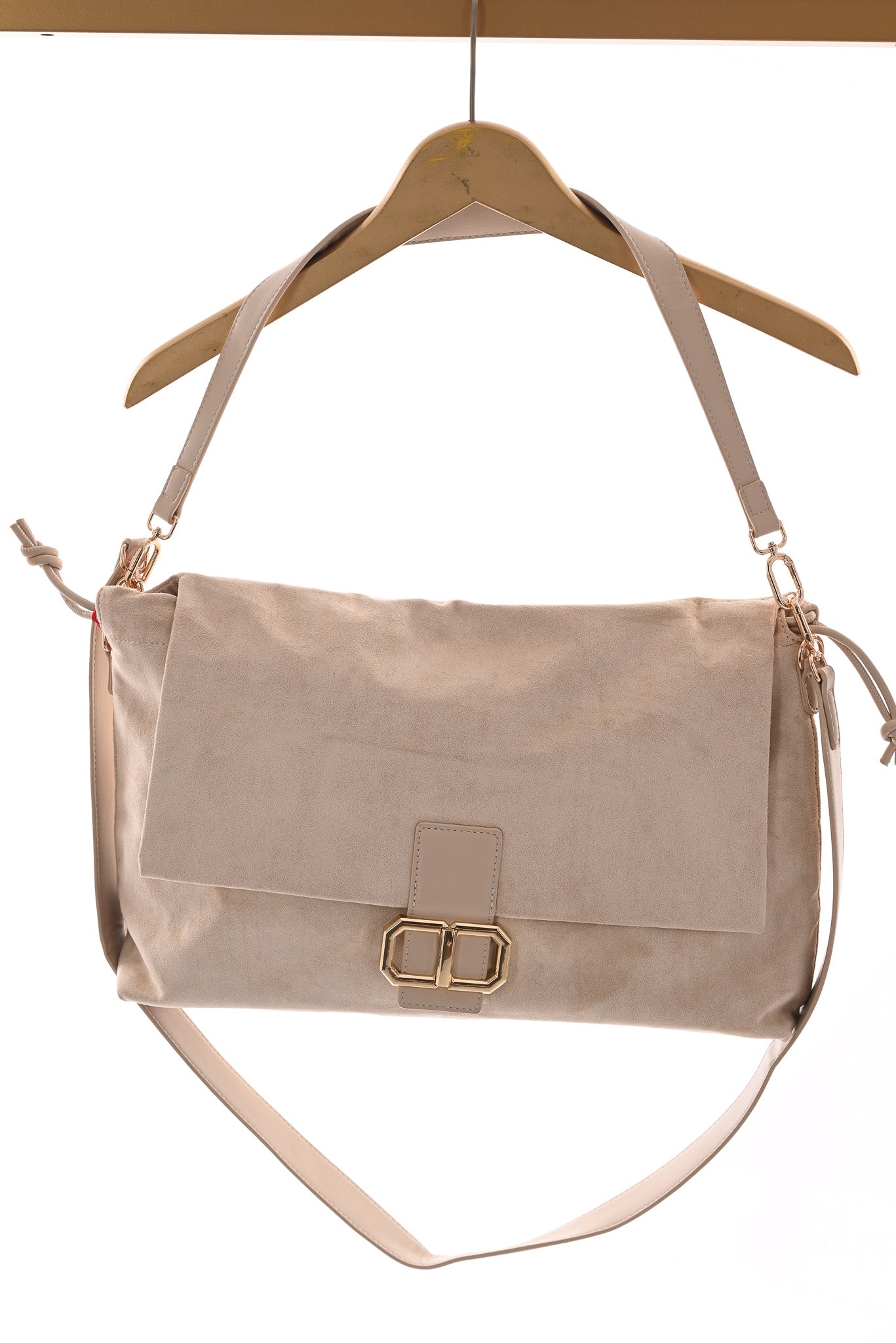 Crossbody tas suedinelook beige