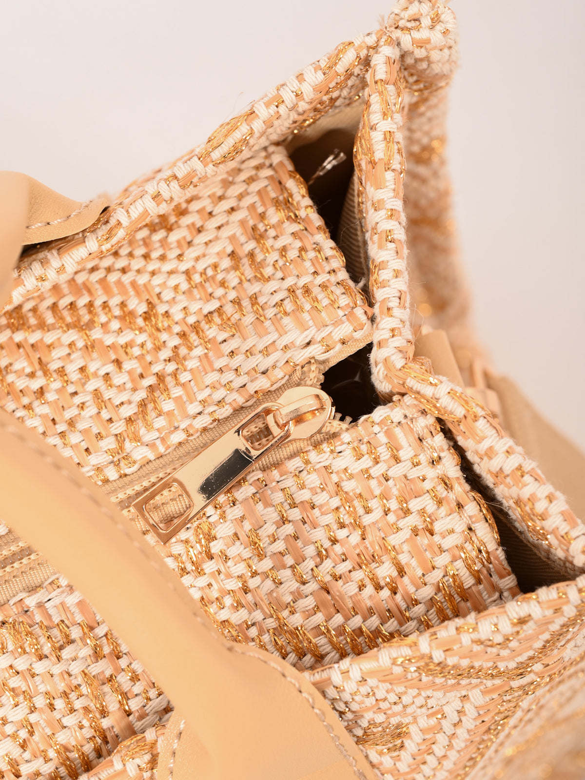 Canvas ruit patroon tas camel