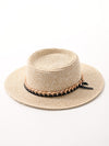 Hoed met gouden ketting beige