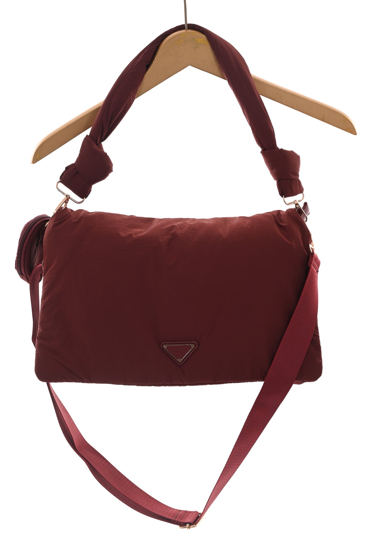 Puffer tas geknoopt bordeaux