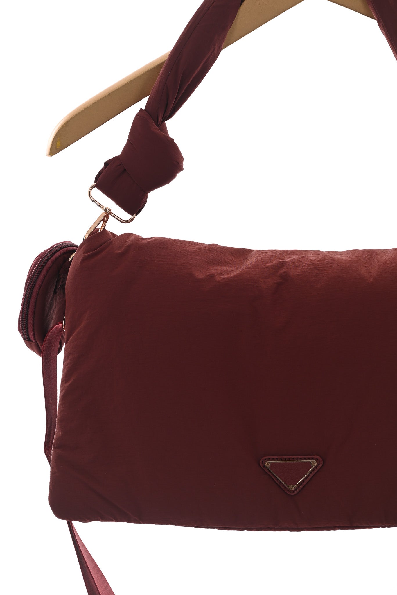 Puffer tas geknoopt bordeaux