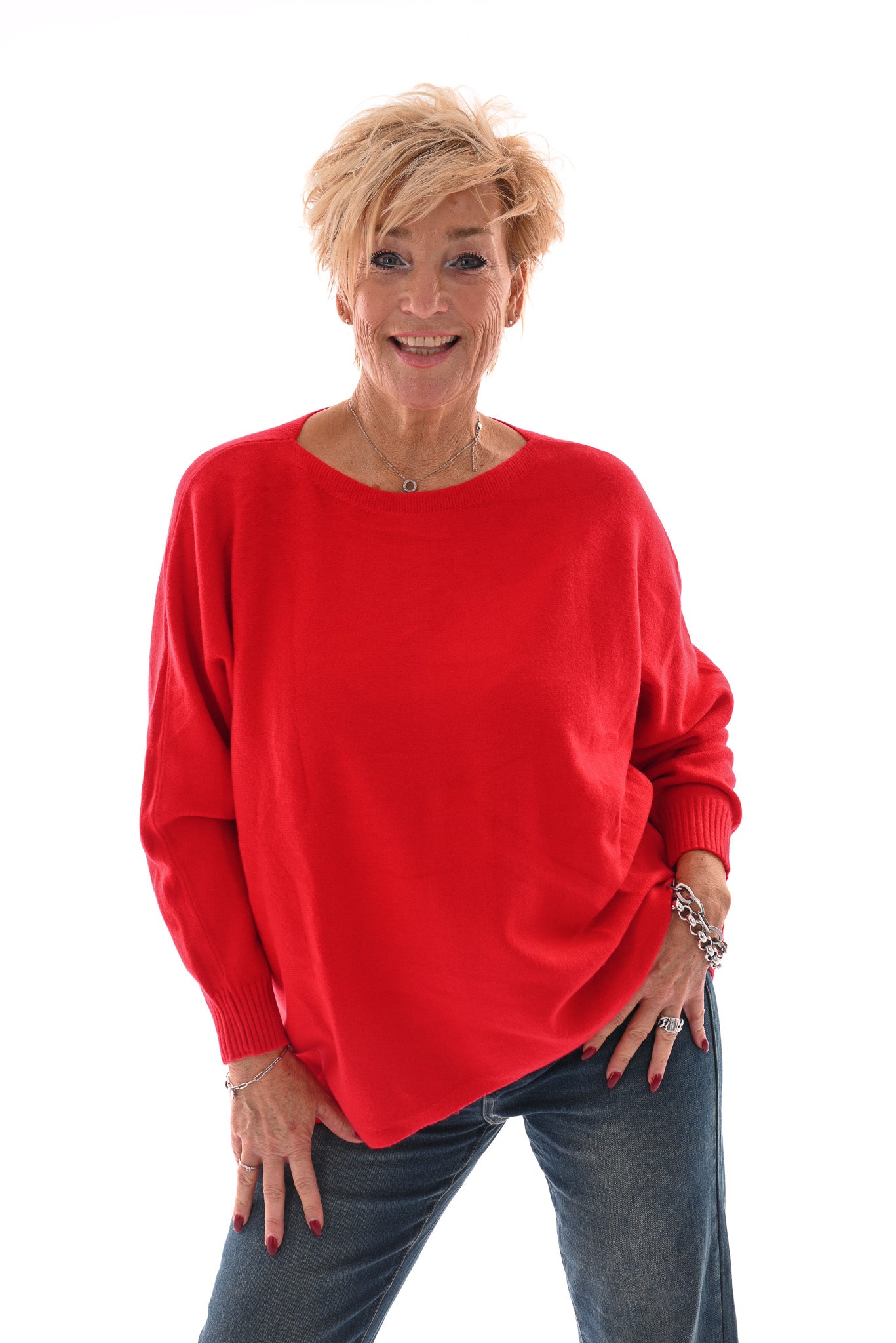 Trui met knoopjes rood