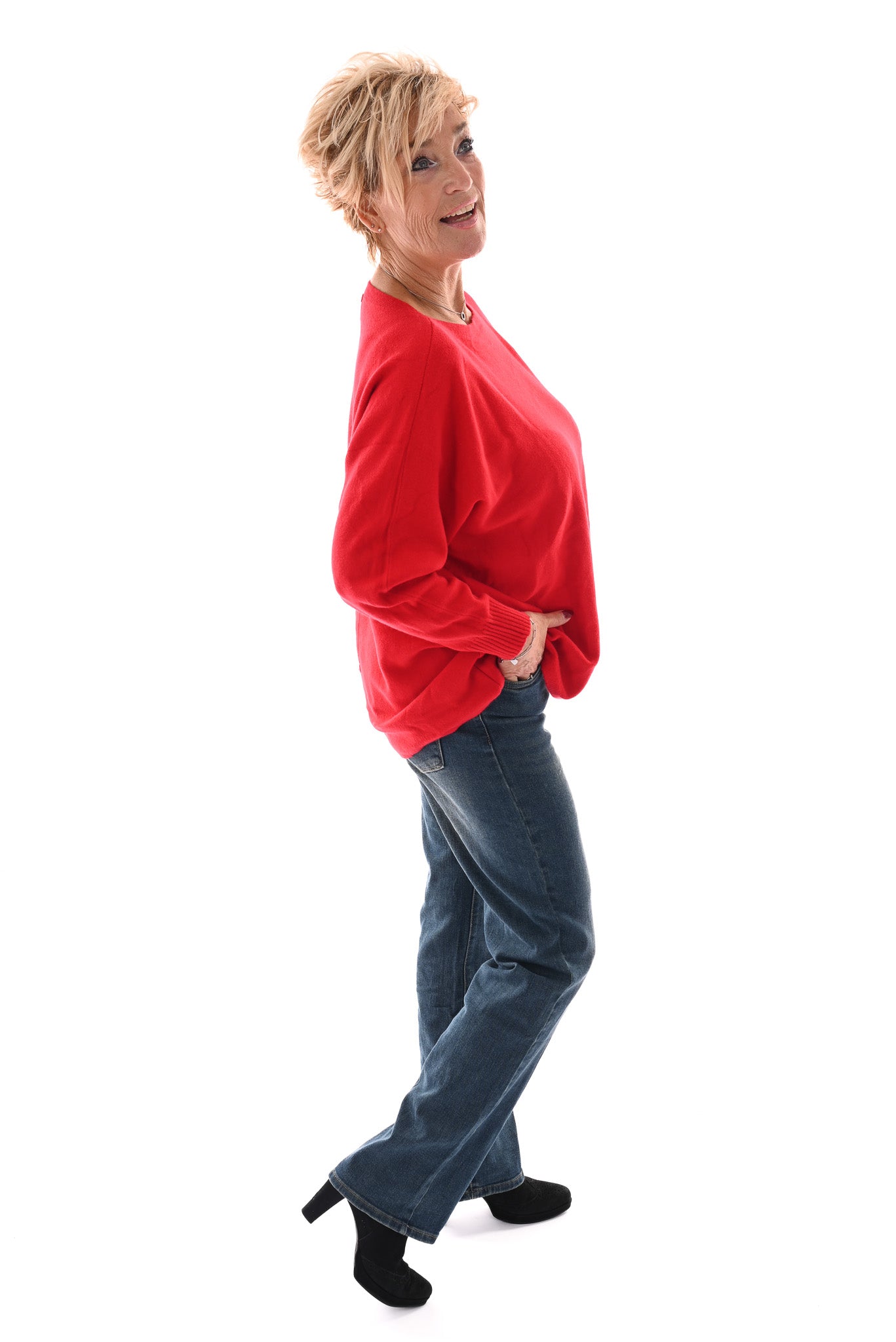 Trui met knoopjes rood