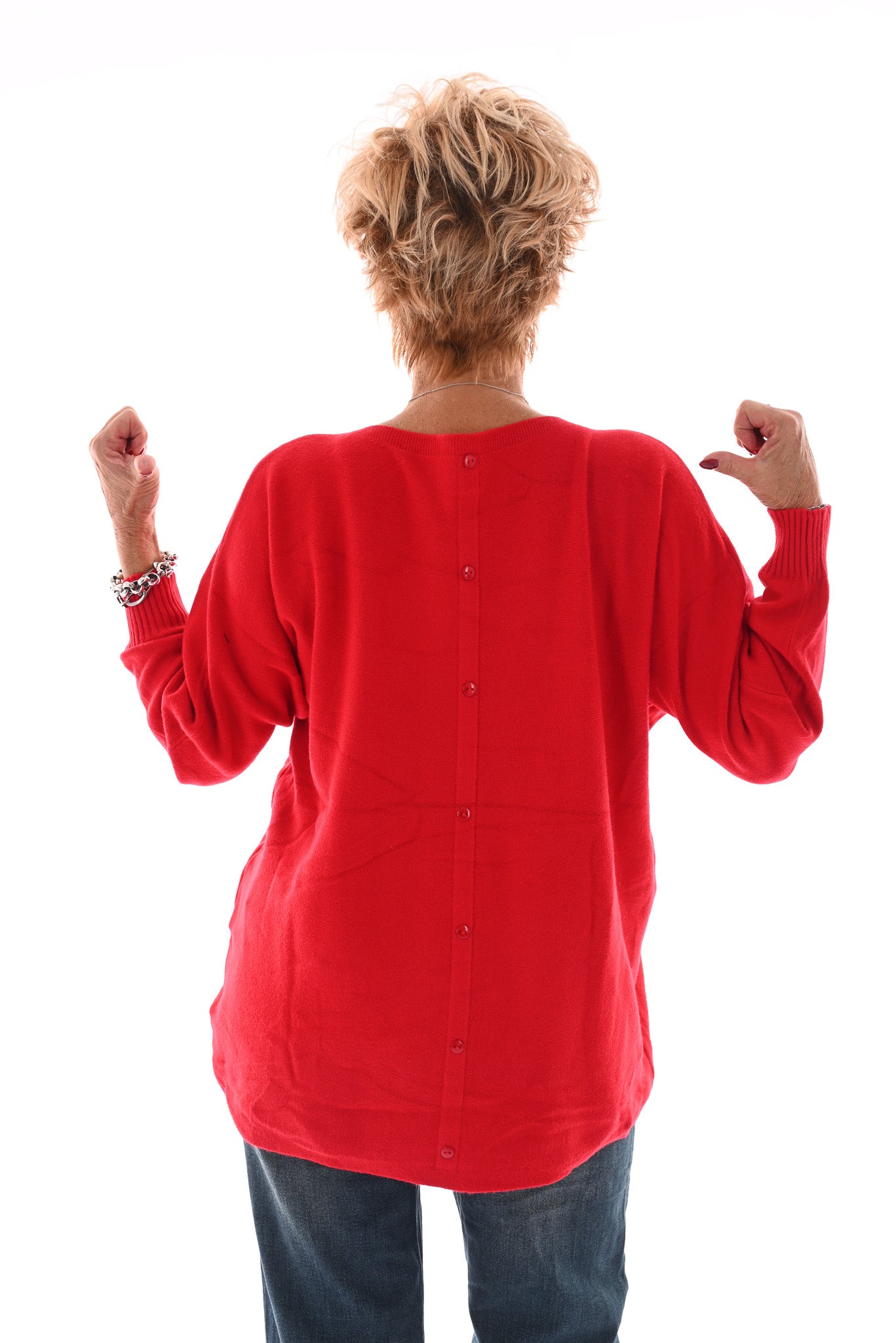 Trui met knoopjes rood