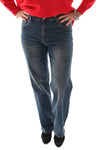 Norfy straight high waist jeans blauw/bruin