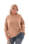 Trui met knoopjes camel