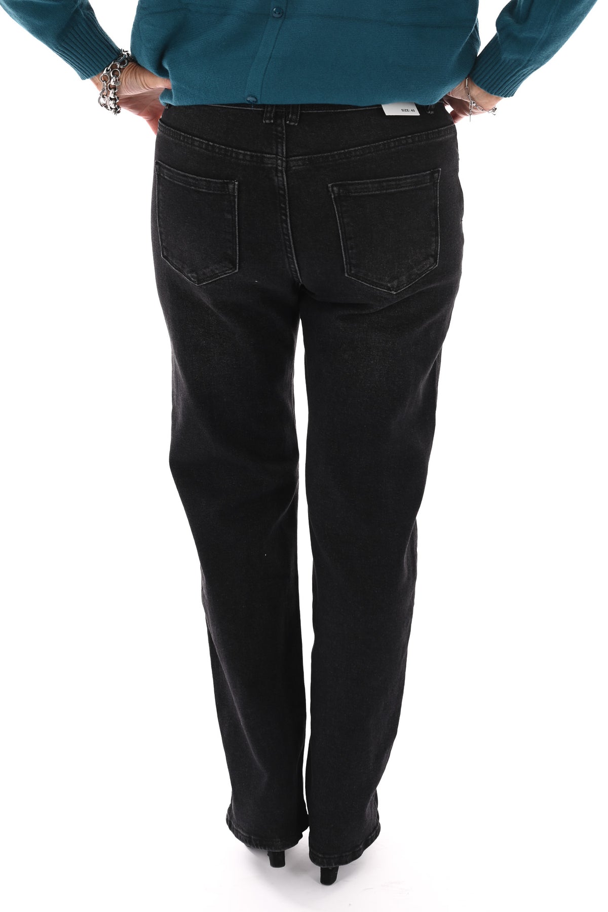 Norfy straight high waist jeans zwart