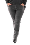 Norfy straight high waist jeans grijs