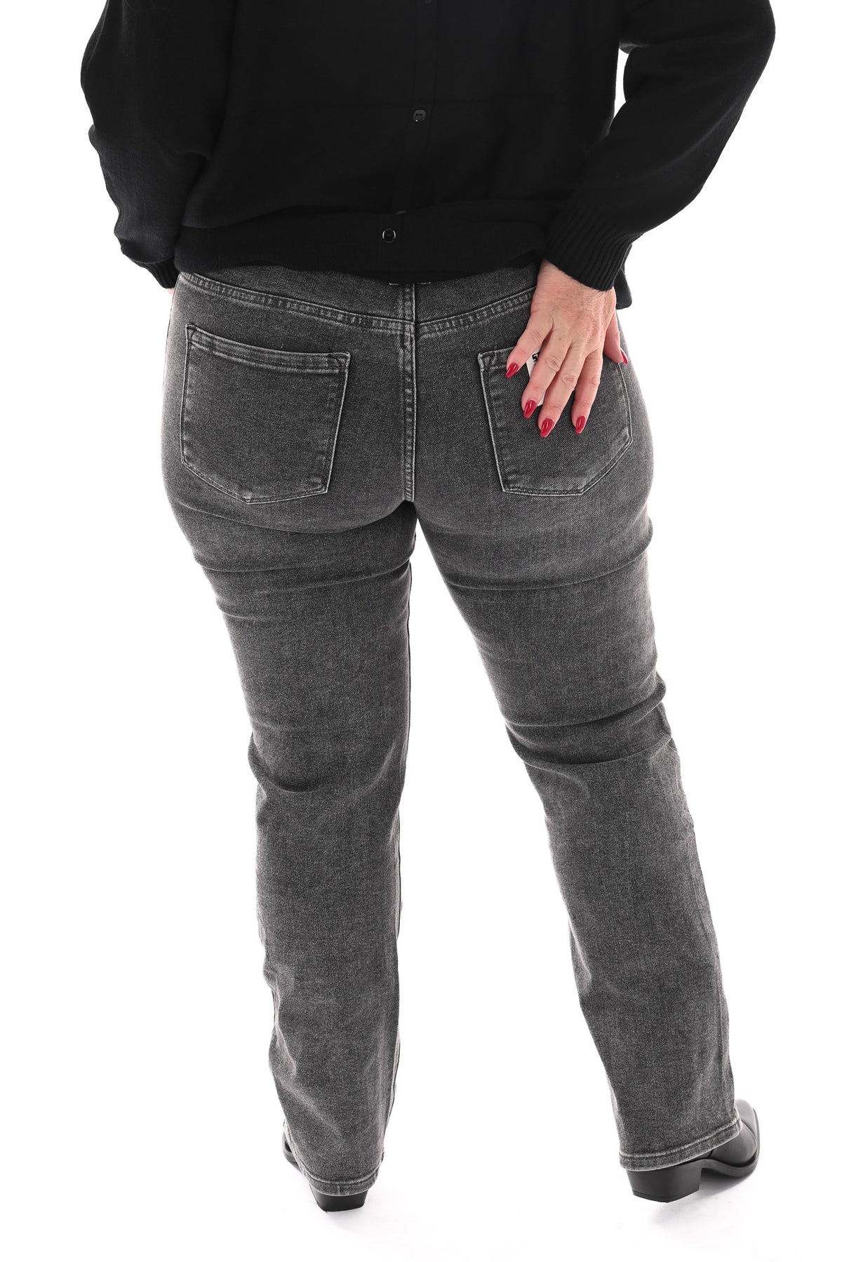 Norfy straight high waist jeans grijs