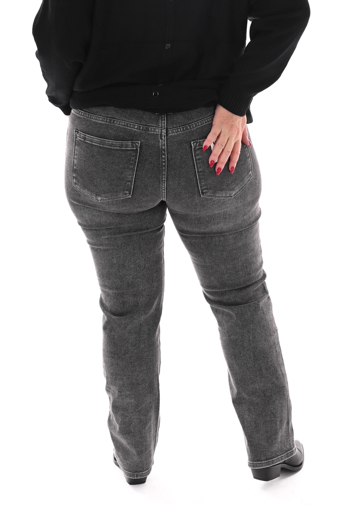 Norfy straight high waist jeans grijs