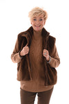 Bodywarmer faux fur bruin