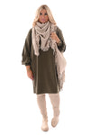 Sweaterdress pofmouwen groen