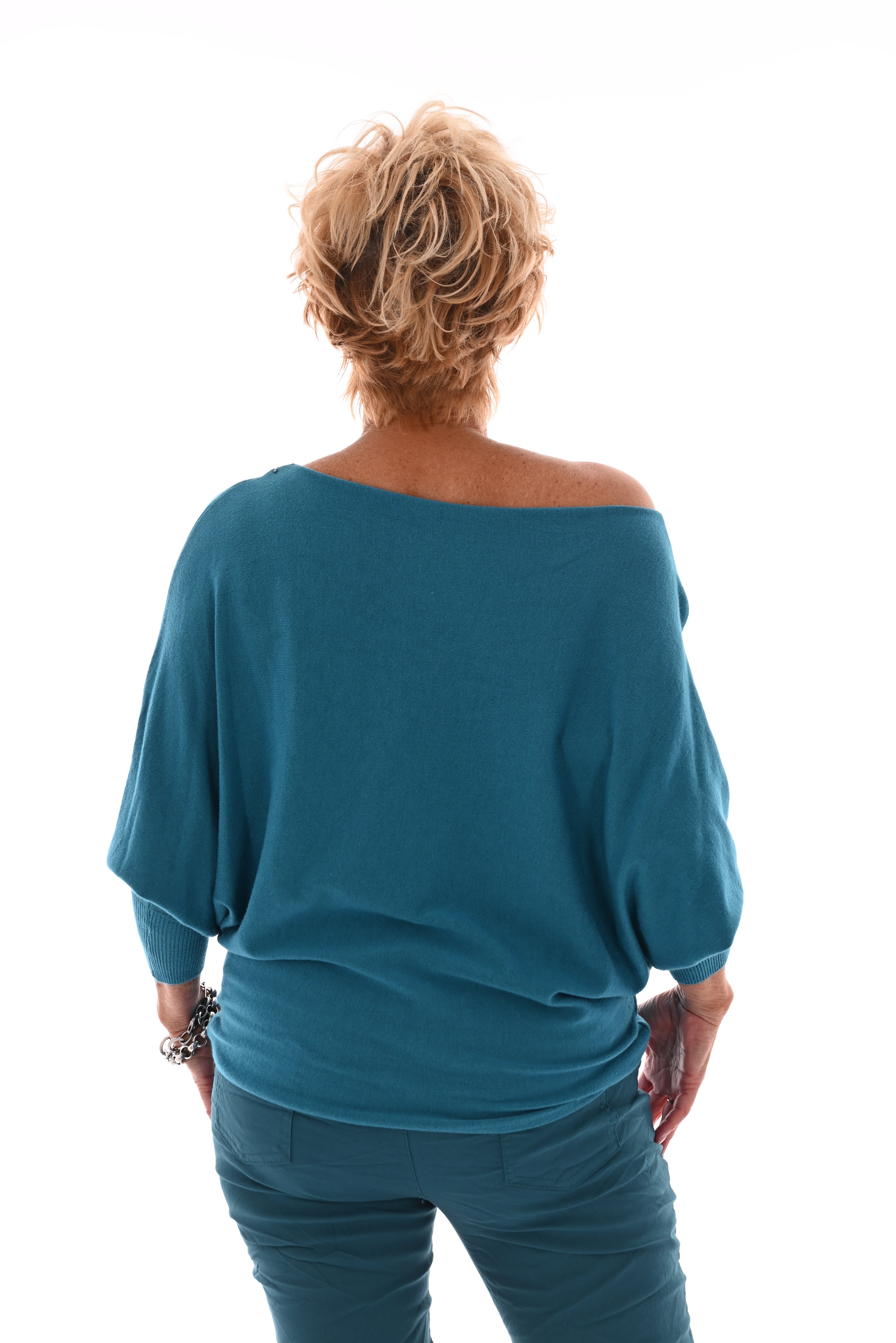 Trui vleermuis uni blauw