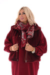 Bodywarmer faux fur bordeaux