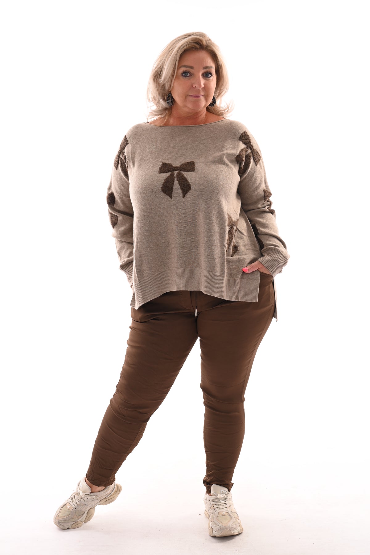Trui bows beige