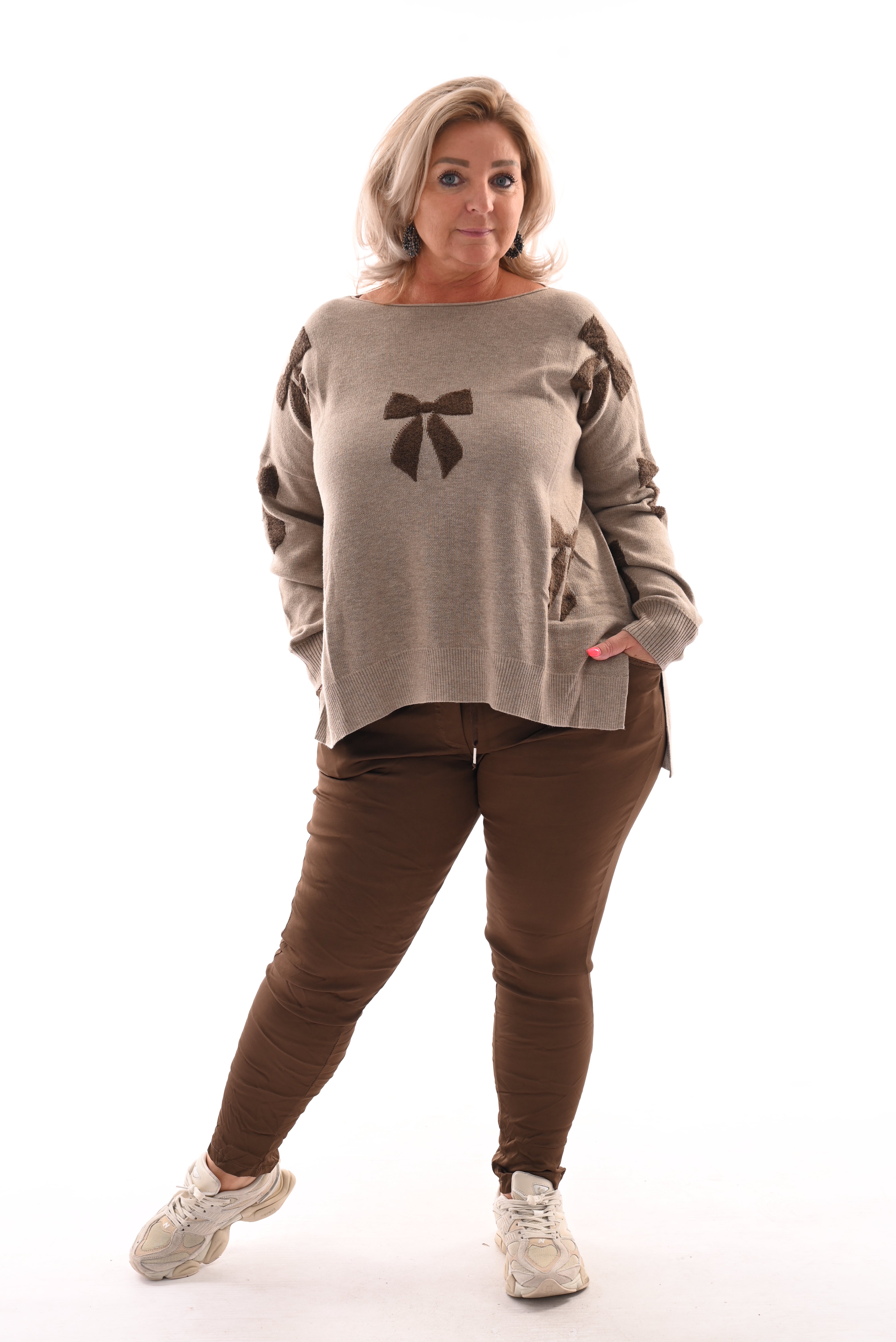 Trui bows beige