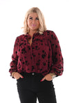 Blouse flowers bordeaux
