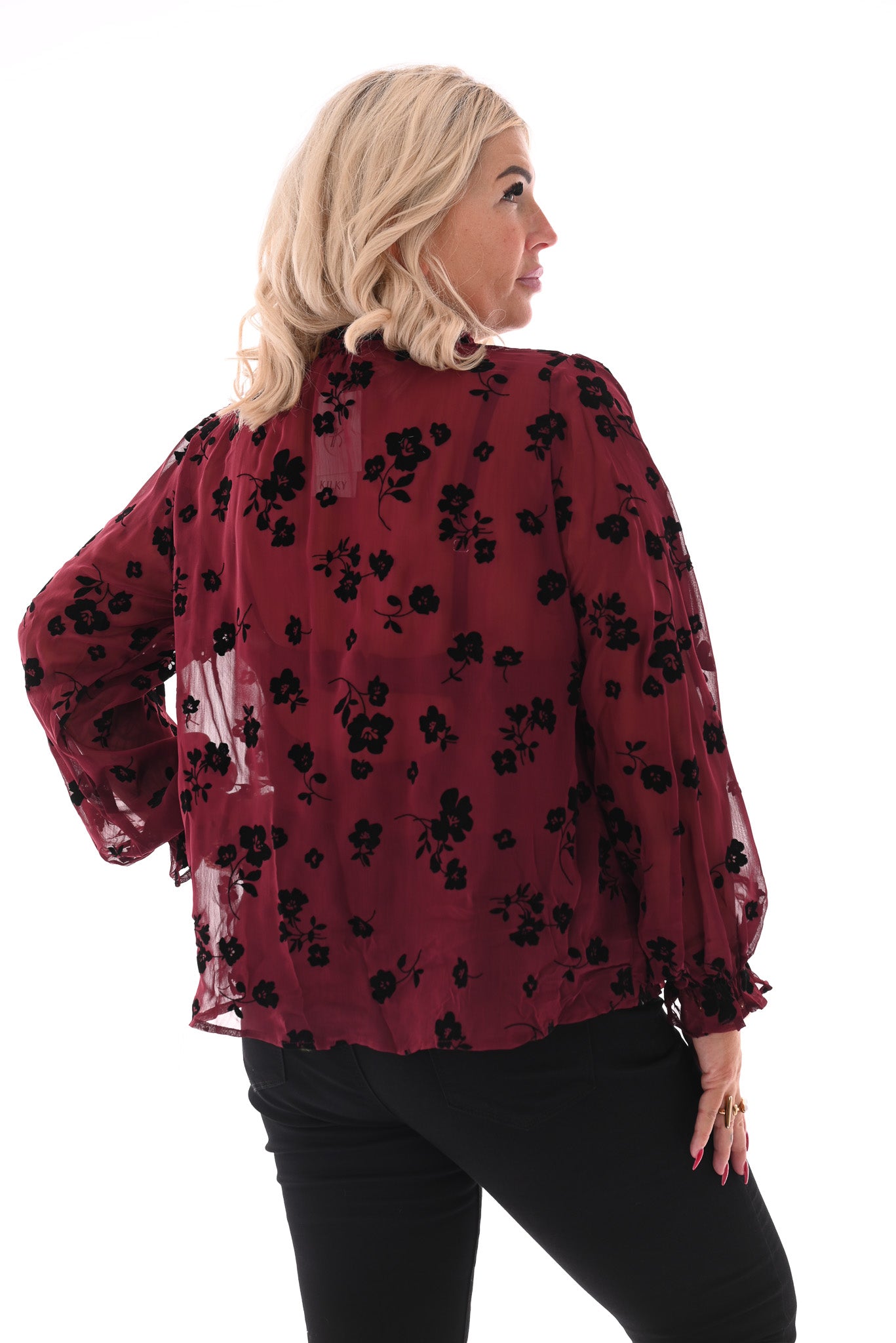 Blouse flowers bordeaux