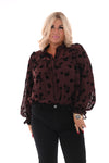 Blouse flowers bruin