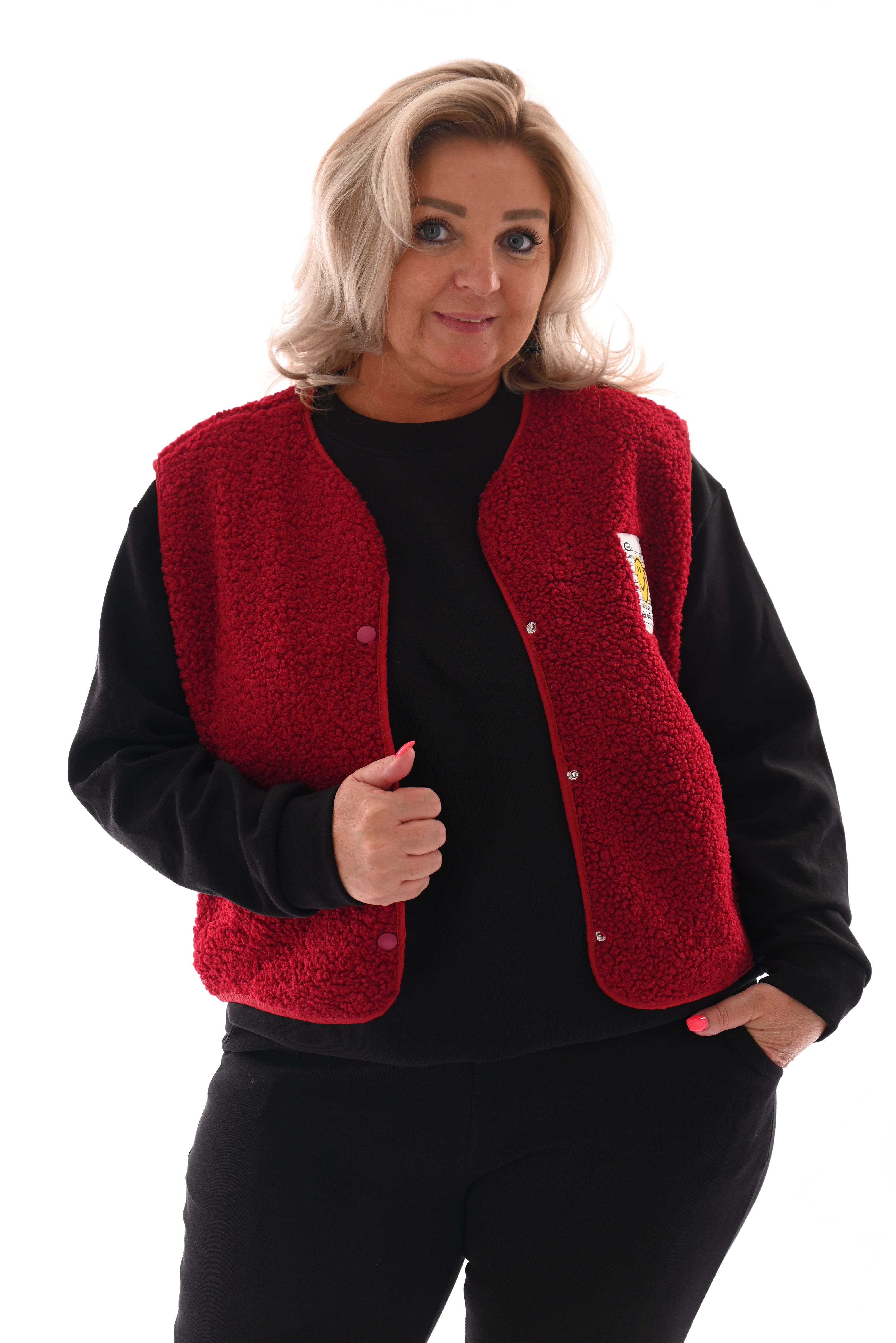 Gilet teddy smiley rood