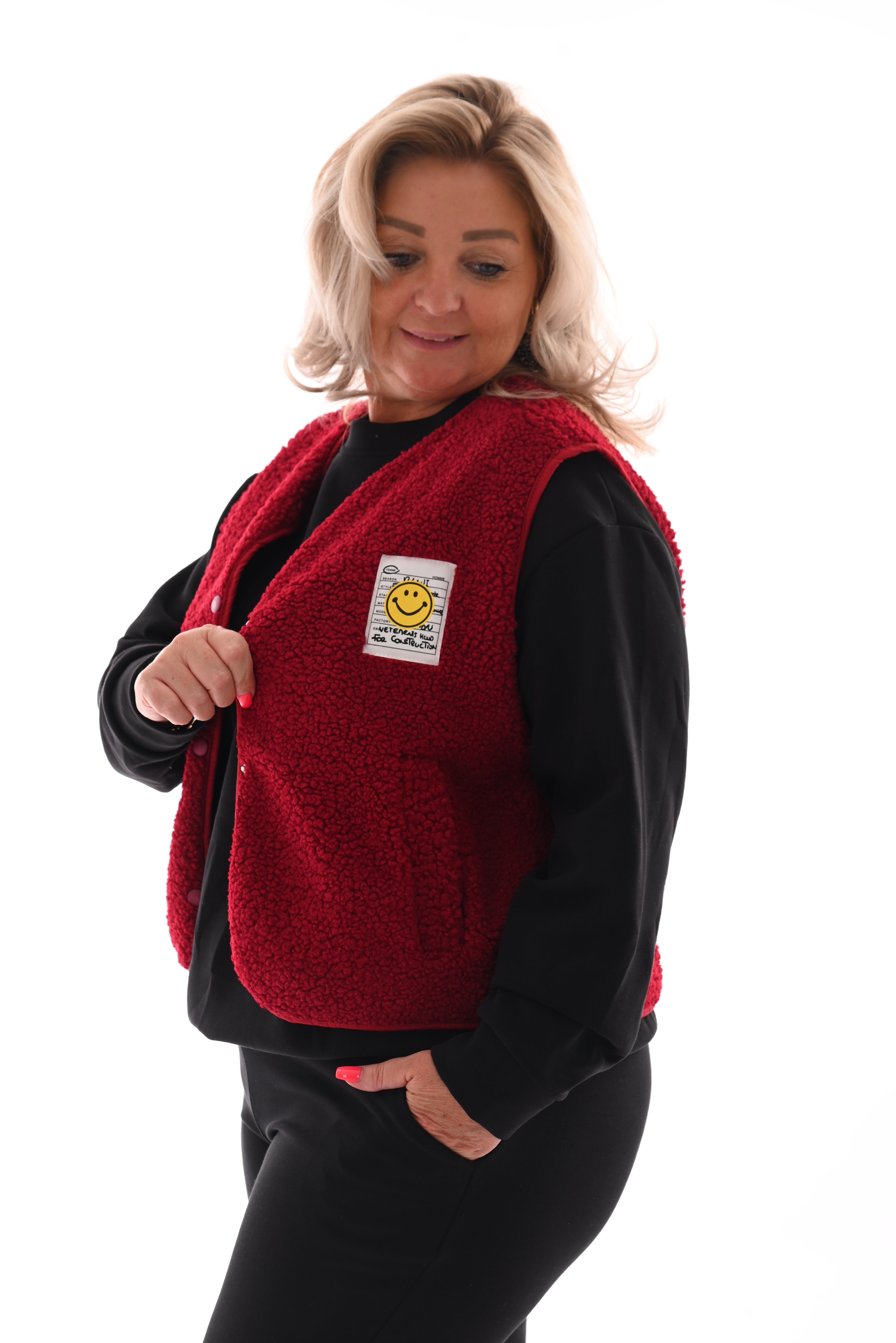 Gilet teddy smiley rood