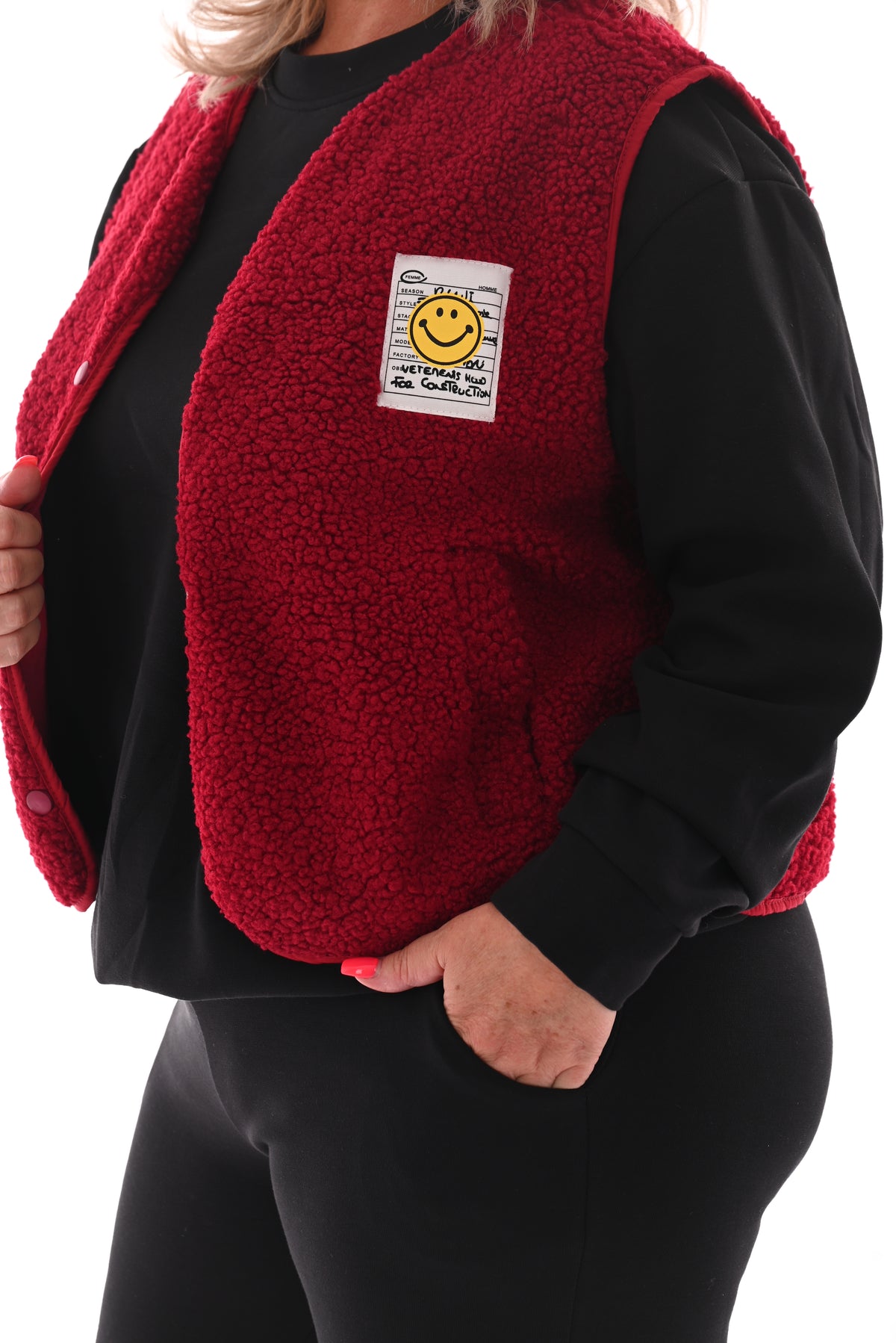Gilet teddy smiley rood