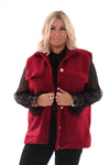 Boucle gilet met knopen en zakken bordeaux