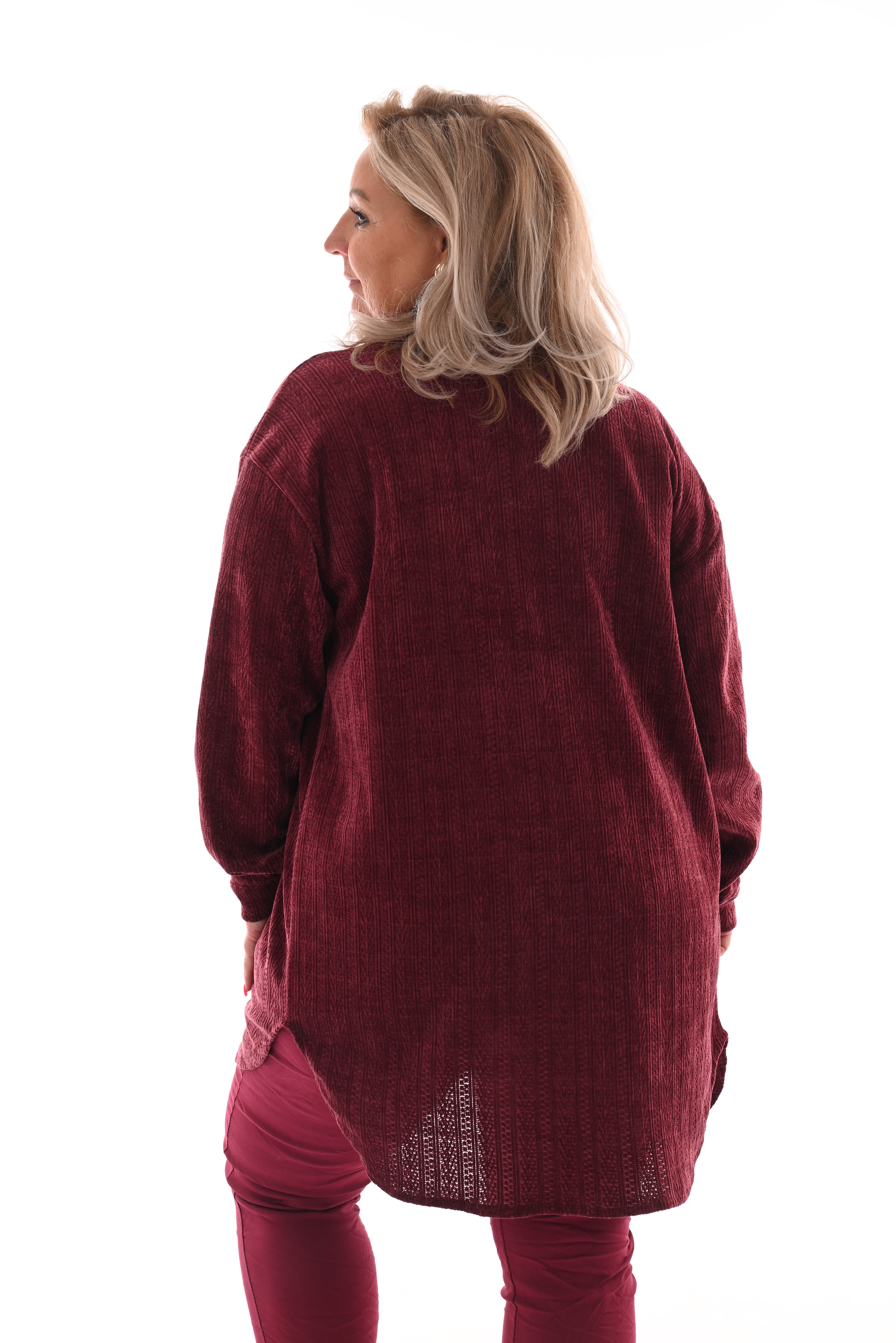 Corduroy blouse patroon bordeaux