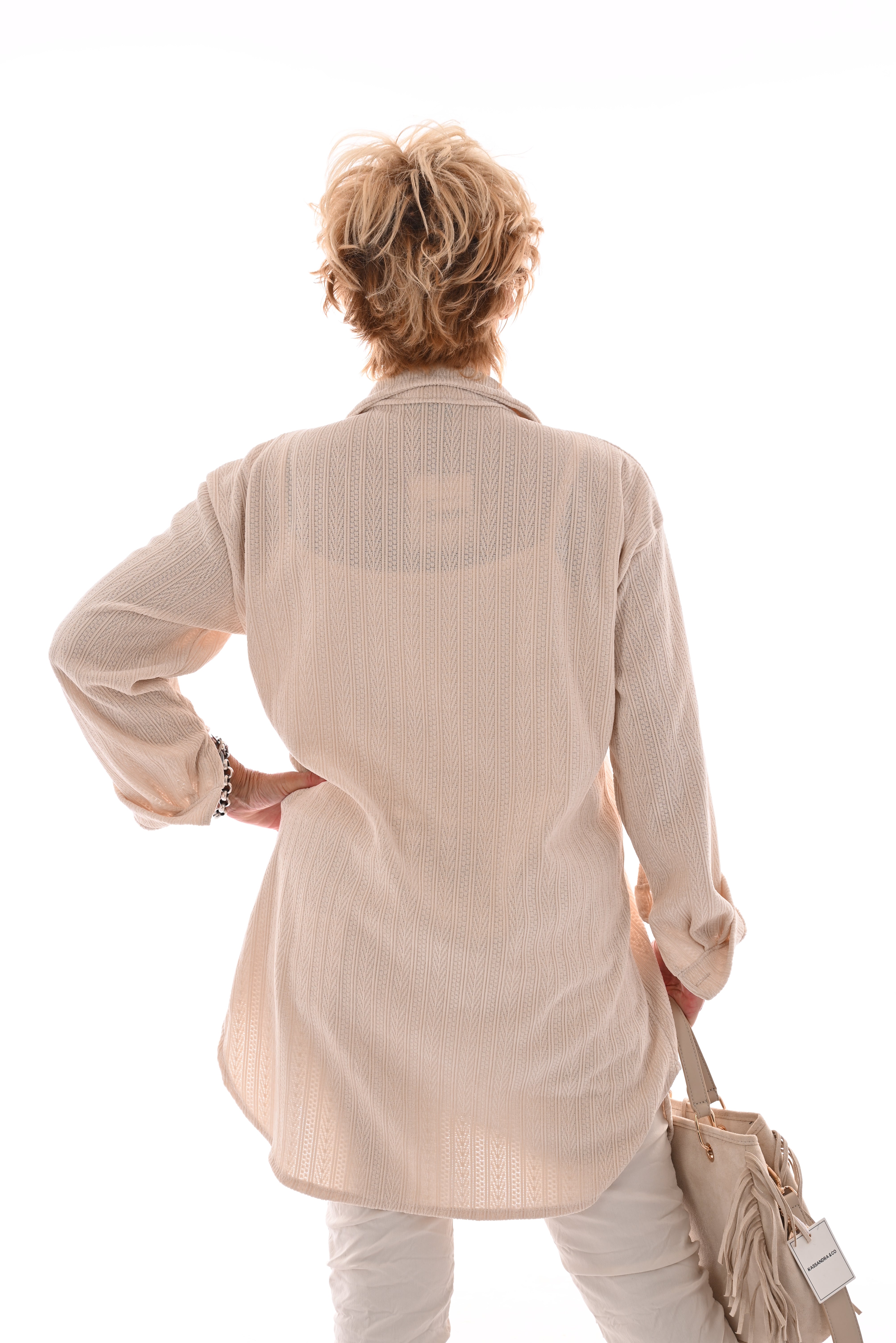 Corduroy blouse patroon roomwit