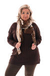Sjaal landscape glitters bruin/roomwit